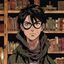 用户漫画收藏家_鸣人头像，书架前的收藏爱好者